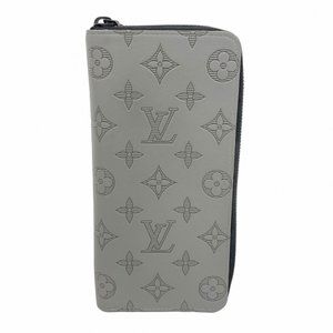 Louis Vuitton Monogram Shadow Zippy Wallet Vertical M81384 Gray Men's Long